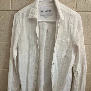 White Gauze Button Down
